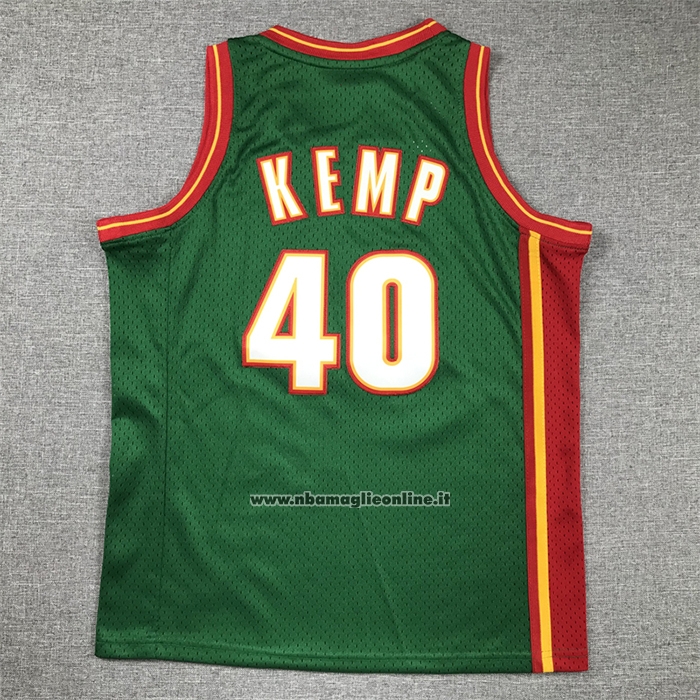 Maglia Bambino Seattle Supersonics Shawn Kemp #40 Historic Throwback Verde